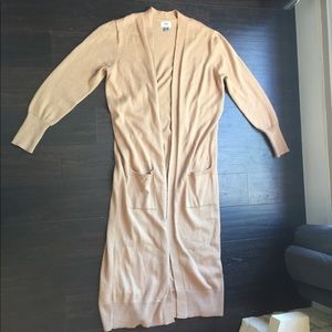Camel colored floor length cardigan